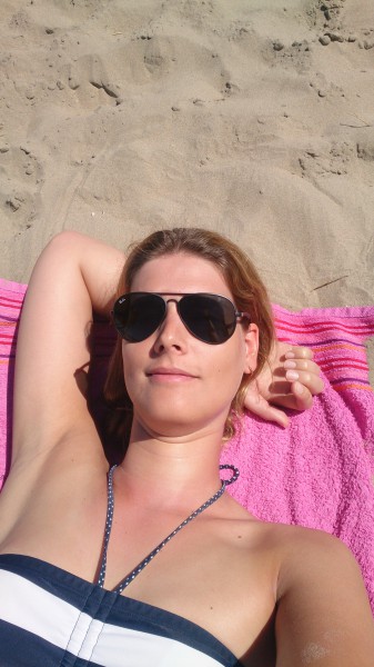selfie op strand