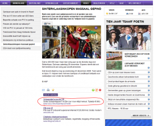 screenshot RTL Nieuws website met advertenties