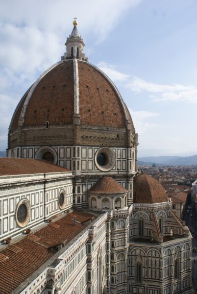 Koepel Duomo Florence gezien vanaf klokkentoren.