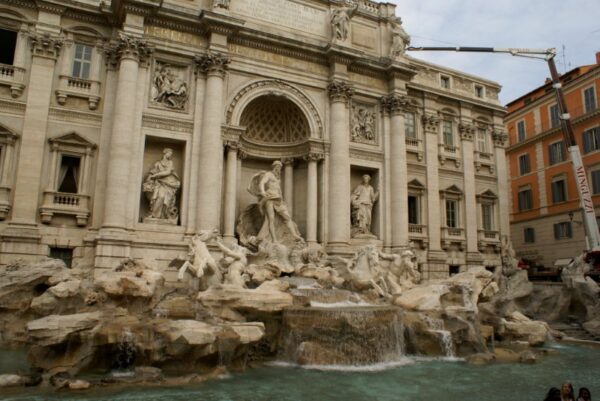 Trevifontein, Rome: marmer, water, drukte.