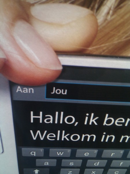 Let vooral niet op haar vinger...