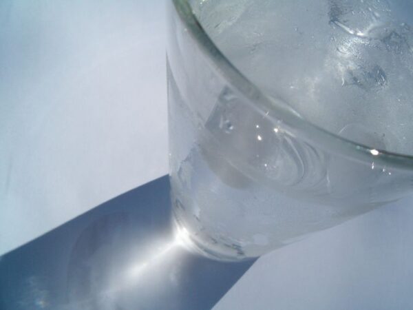 Glas water, bovenaf.