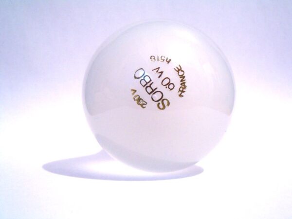 Gloeilamp van voren, vormstudie voor communicatie.