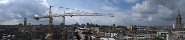 Uitzicht Nijmegen vanaf V&D dakterras.