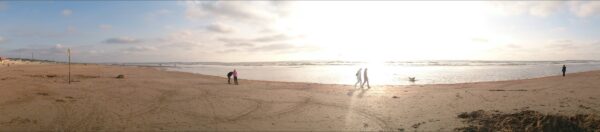 Zee en strand panorama Wijk aan Zee.