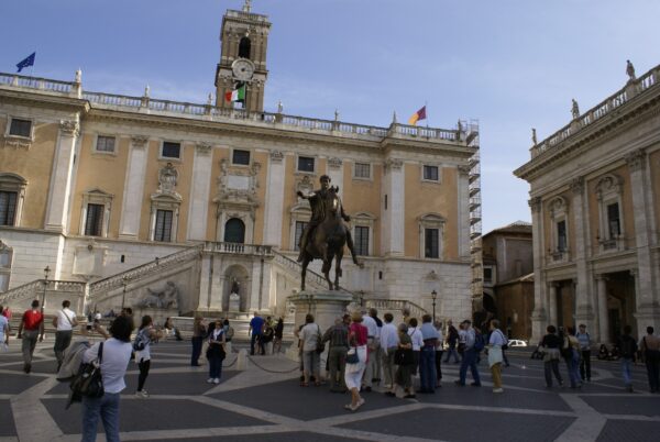 Marcus Aurelius standbeeld, Piazza del Campidoglio, Rome.
