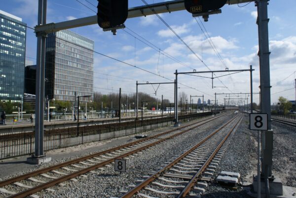 Sporen bij station Amsterdam Zuid.