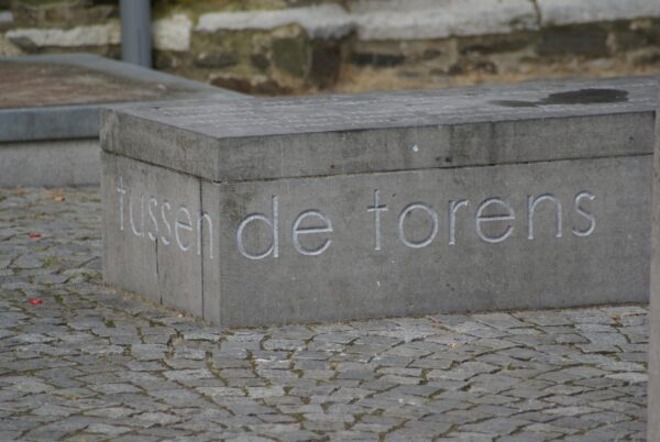 Het Vagevuur in Maastricht tussen de torens.